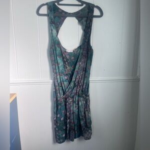 Brigid Catis Exclusively for Shop Bop watercolor pattern green & purple romper L